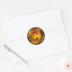 Sri Lanka Flag Lion design for Sri Lankans Classic Round Sticker