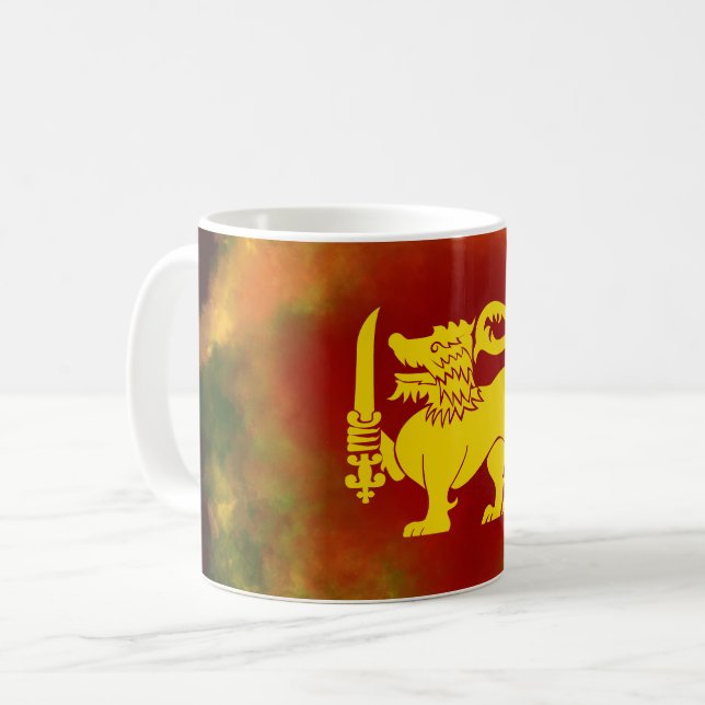Sri Lanka Flag Lion design for Sri Lankans  Coffee Mug (Front Left)