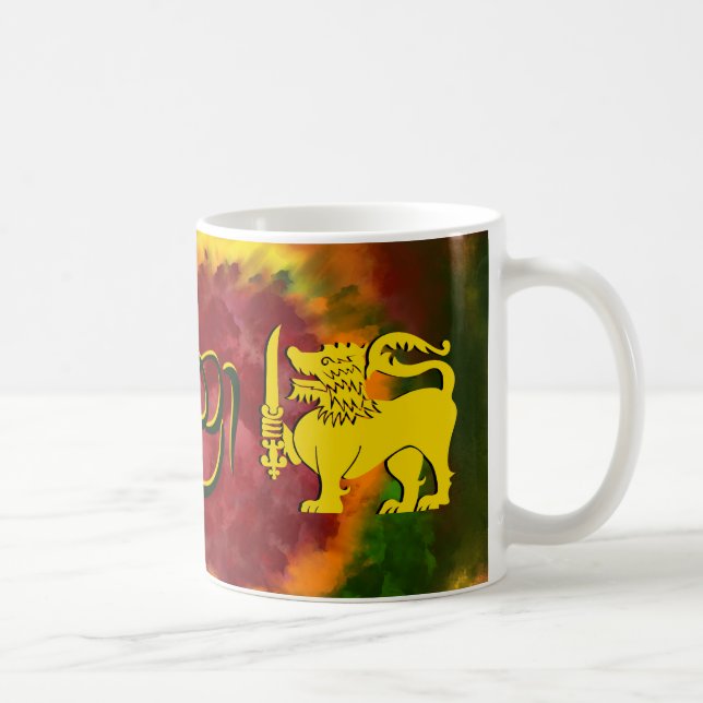 Sri Lanka Flag Lion design for Sri Lankans  Coffee Mug (Right)
