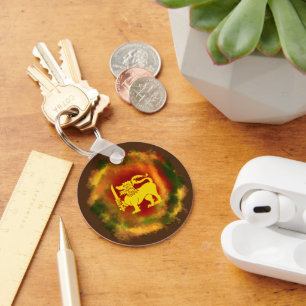 Sri Lanka Flag Lion design for Sri Lankans  Key Ring