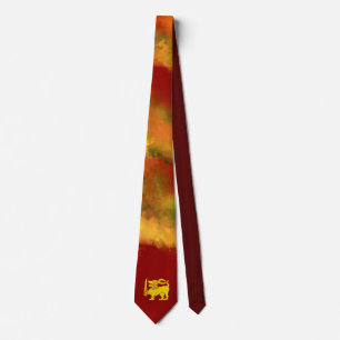 Sri Lanka Flag Lion design for Sri Lankans Tie