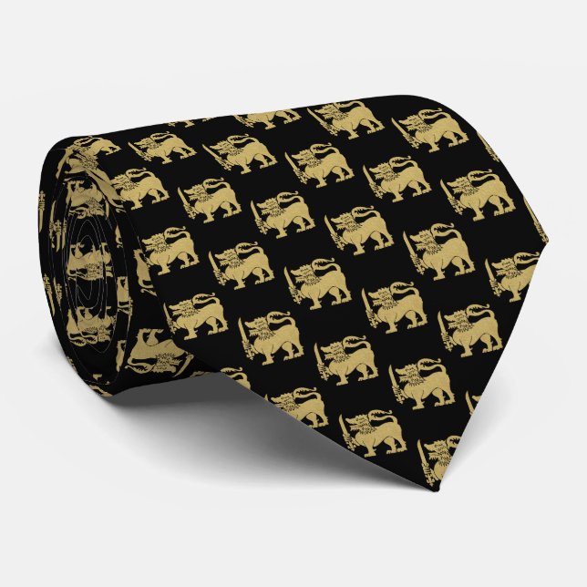 Sri Lanka Flag Lion Tie (Rolled)