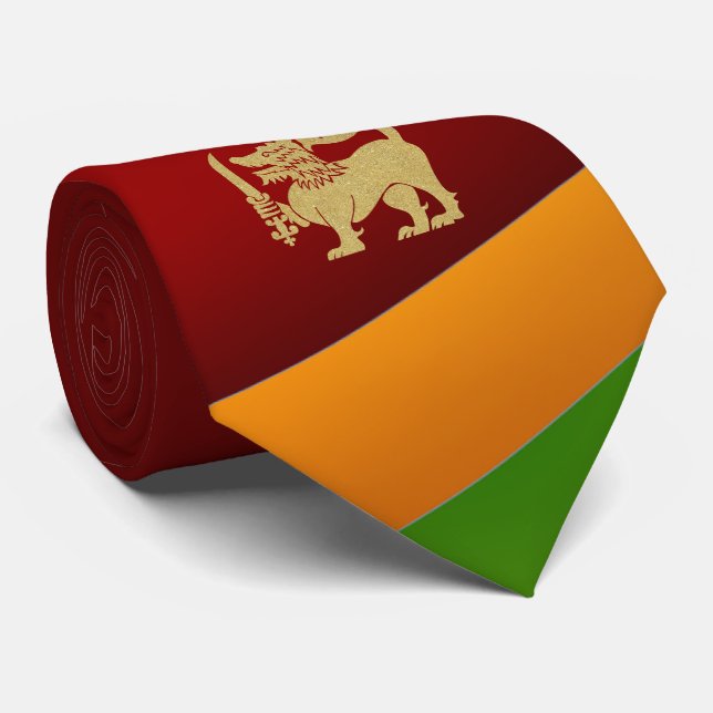 Sri Lanka Flag Lion Tie (Rolled)