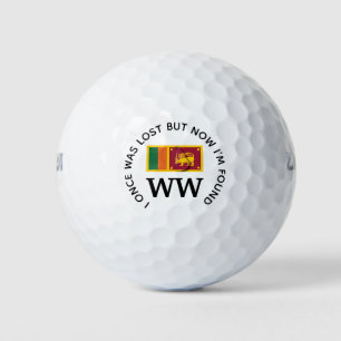 SRI LANKA FLAG Lost And Found Christian Monogram Golf Balls