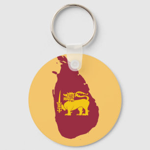 Sri Lanka flag map Key Ring