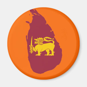 Sri Lanka flag map Magnet