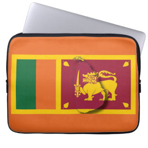 SRI LANKA Flag Map Patriotic Computer ORANGE Laptop Sleeve