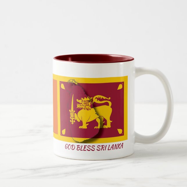 SRI LANKA FLAG MAP Scripture Customised Two-Tone Coffee Mug (Right)