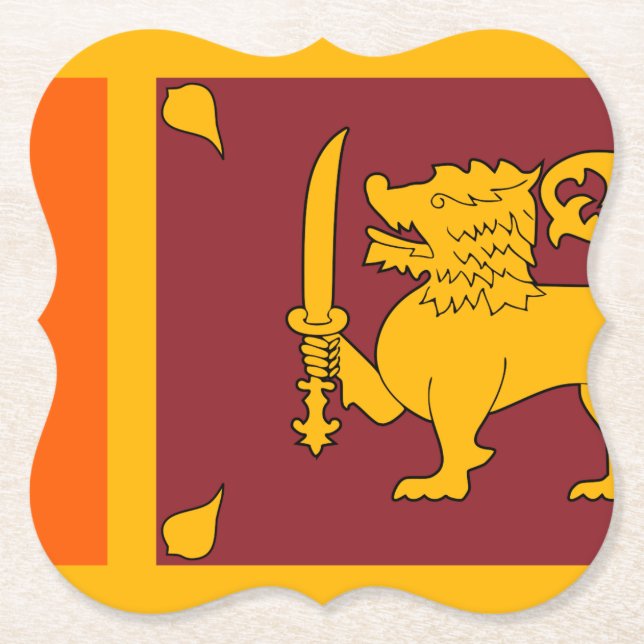 Sri Lanka Flag Paper Coaster (Front)