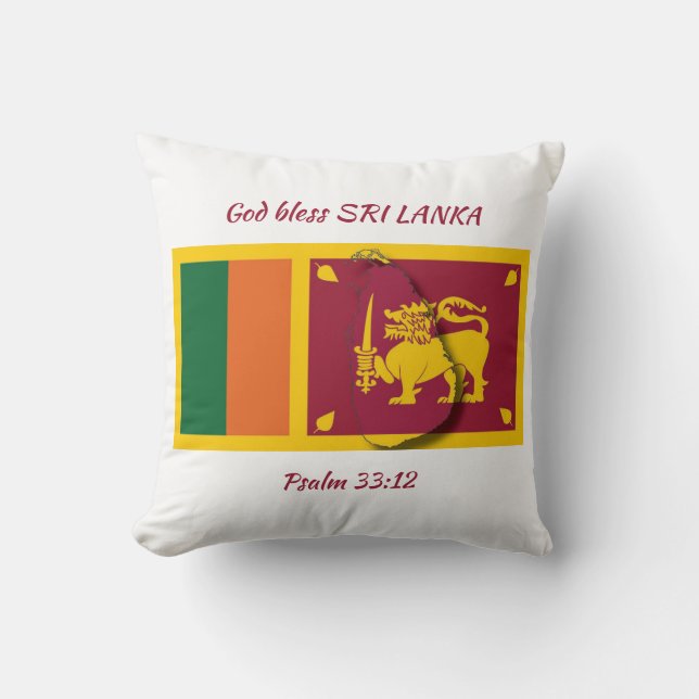 SRI LANKA FLAG Patriotic Scripture Custom Cushion (Front)