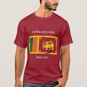 SRI LANKA FLAG Patriotic Scripture Custom MAROON T-Shirt