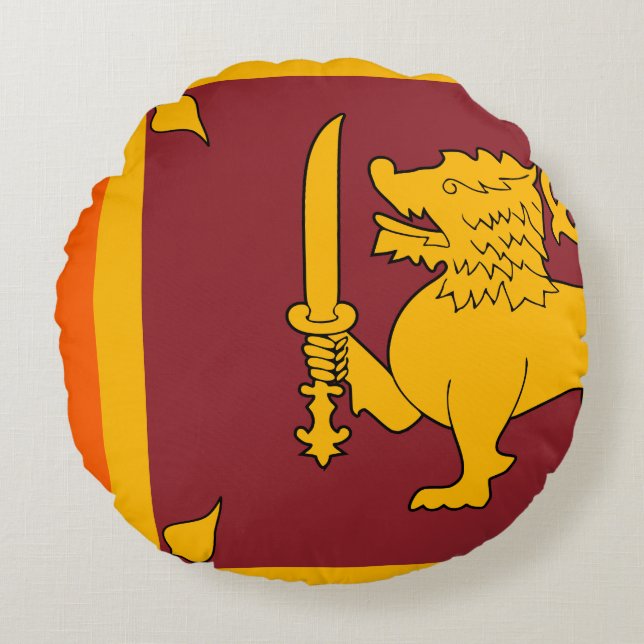 Sri Lanka Flag Round Cushion (Front)