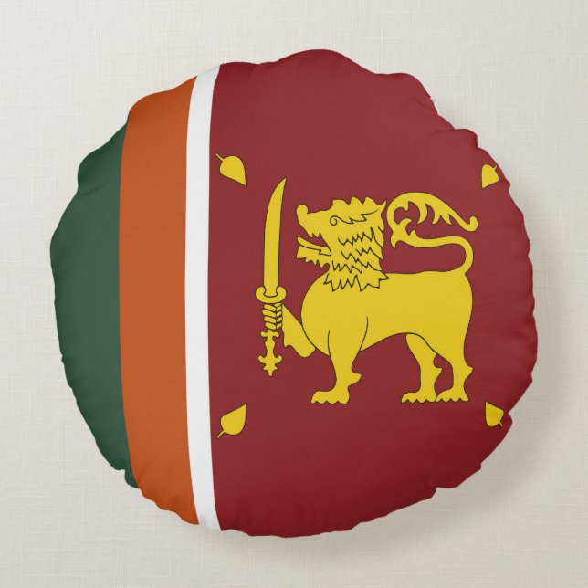 Sri Lanka flag Round Cushion (Back)