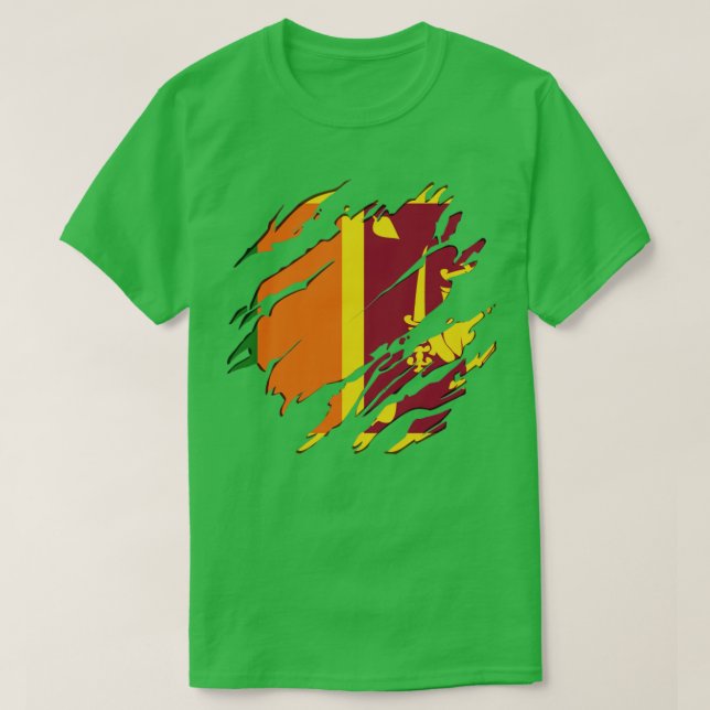 Sri Lanka Flag Scratch  T-Shirt (Design Front)