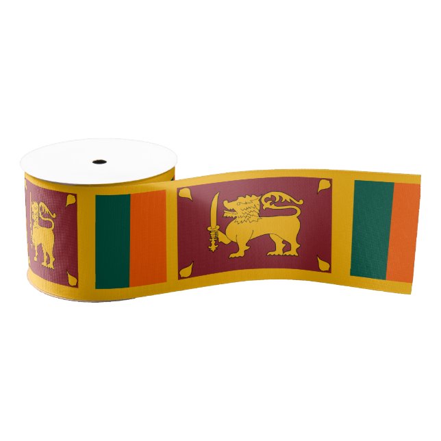 Sri Lanka Flag Seamless Ribbon, Holiday / Sports Grosgrain Ribbon (Spool)