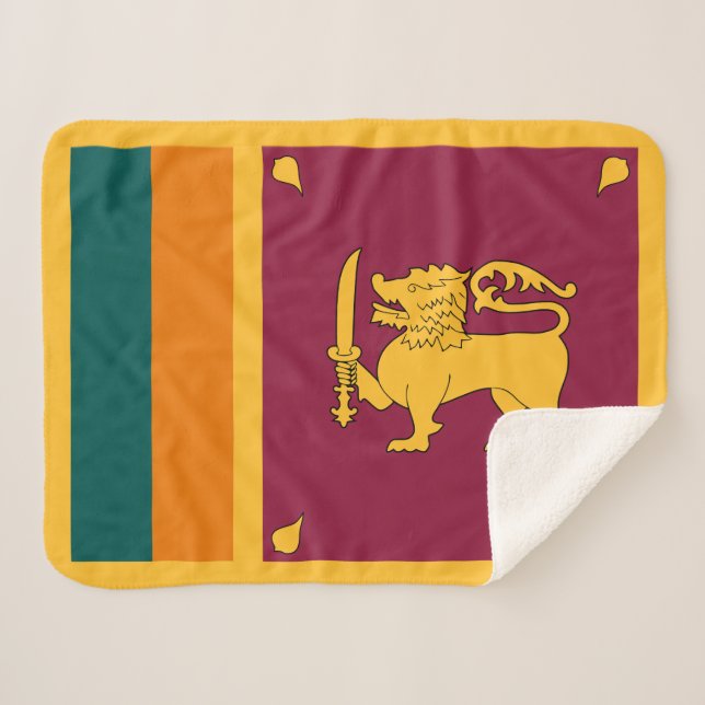 Sri Lanka Flag Sherpa Blanket (Front (Horizontal))