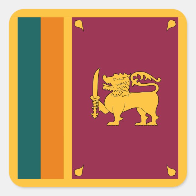 Sri Lanka Flag Square Sticker (Front)