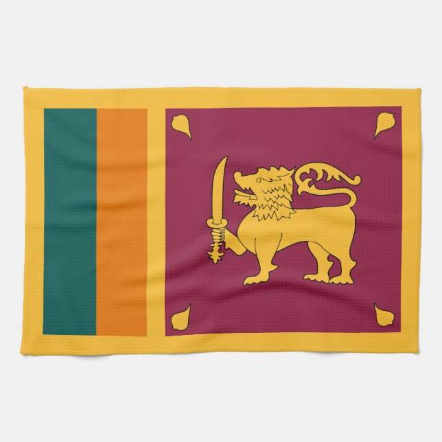 Sri Lanka Flag Tea Towel (Horizontal)