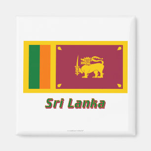 Sri Lanka Flag with Name Magnet
