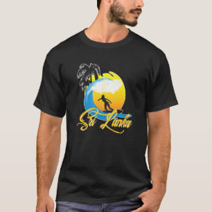 Sri Lanka Girl Surfe Wave Ocean Beach Vacation Sri T-Shirt