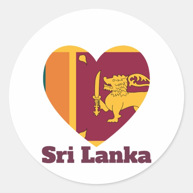 Sri Lanka Heart Flag  Classic Round Sticker (Front)