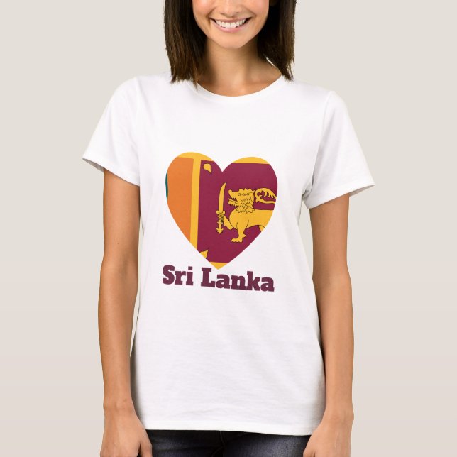 Sri Lanka Heart Flag T-Shirt (Front)