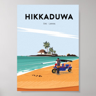 Sri lanka Hikkaduwa travel poster