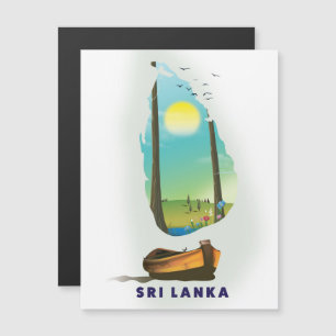 Sri Lanka Illustrated map tourism poster.