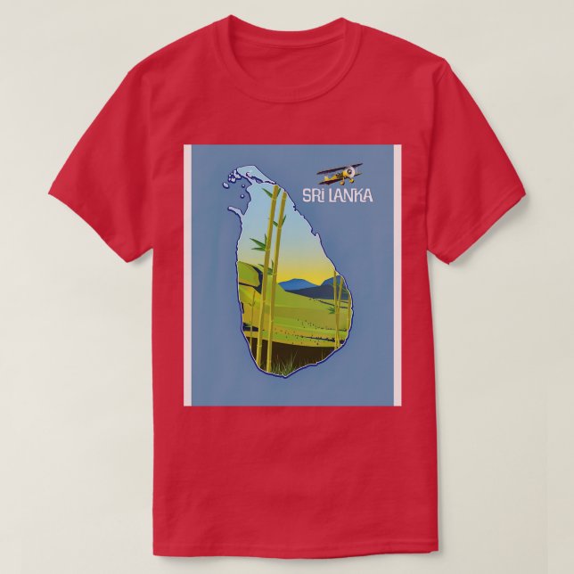 Sri Lanka island travel map T-Shirt (Design Front)