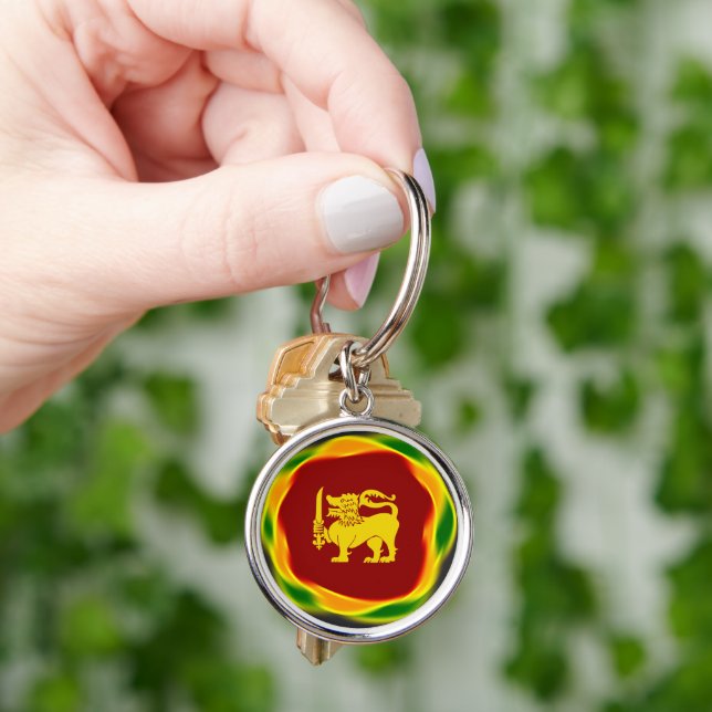 Sri Lanka Lion Flag  Key Ring (Hand)