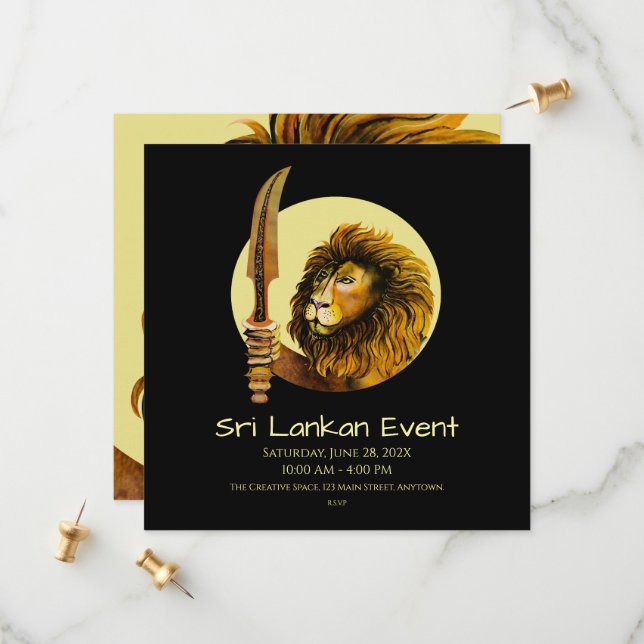 Sri Lanka Lion Save The Date (Front/Back In Situ)
