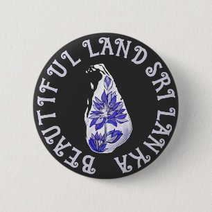 Sri Lanka Lotus Map 6 Cm Round Badge