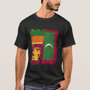 Sri Lanka Maldives Half Flag Sri Lankan Maldivian T-Shirt