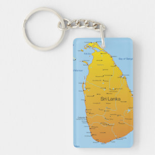 Sri Lanka Map Key Ring