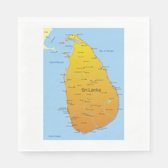 Sri Lanka Map Napkin (Front)