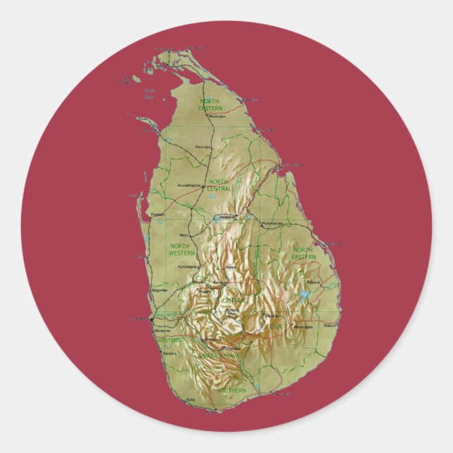 Sri Lanka Map Sticker (Front)