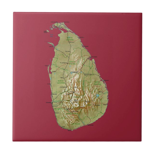 Sri Lanka Map Tile (Front)