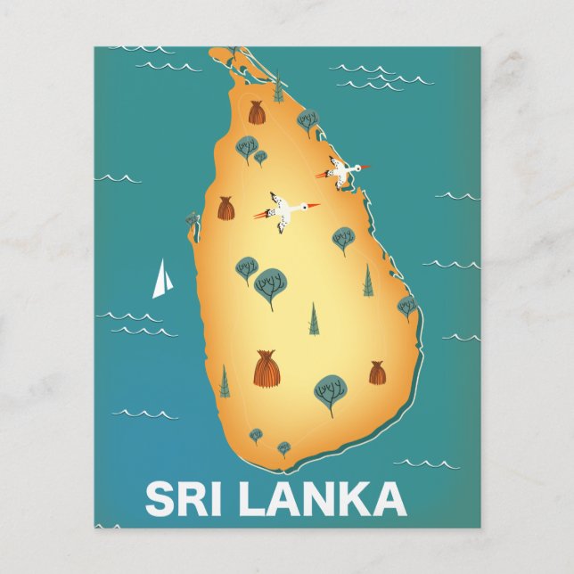 Sri Lanka map travel poster Flyer (Front)
