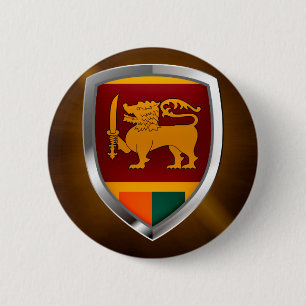 Sri Lanka Metallic Emblem 6 Cm Round Badge