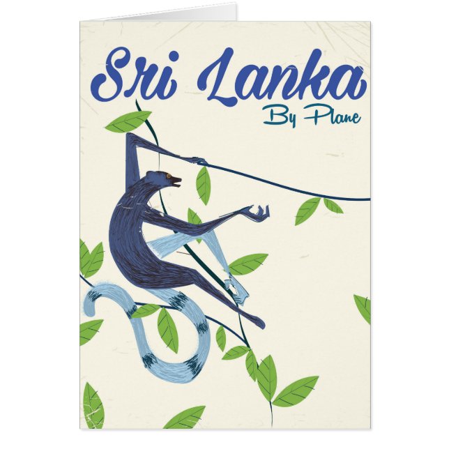 Sri lanka monkey vintage vacation poster (Front)