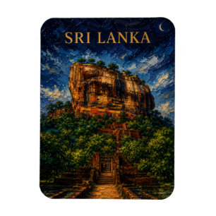 Sri Lanka: Mystic Night Sigiriya Art Souvenir Magnet