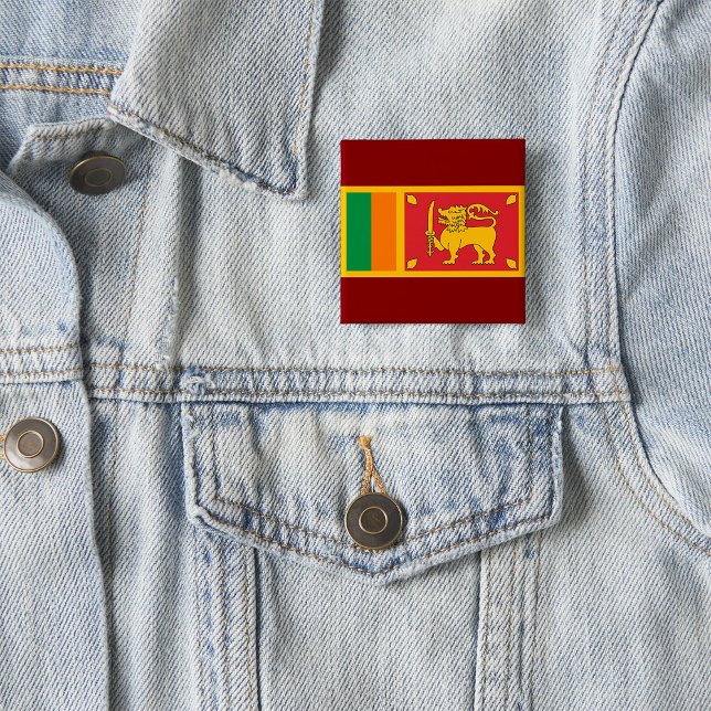 Sri Lanka National Flag Lion Symbol 15 Cm Square Badge (Creator Uploaded)