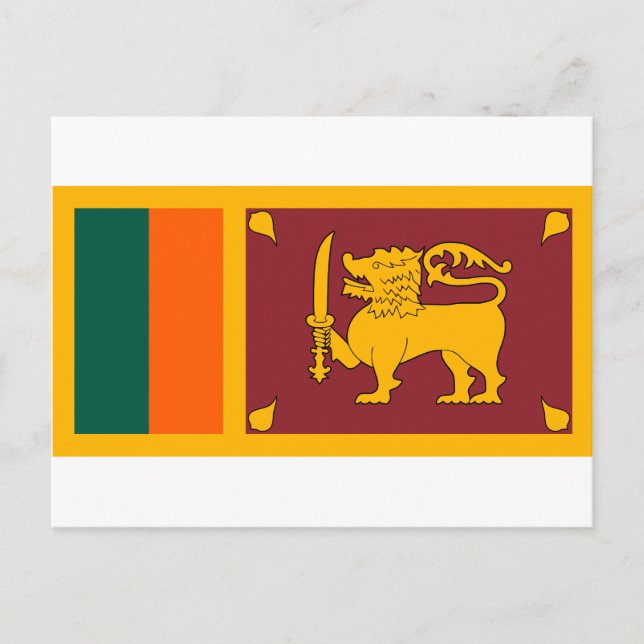 Sri Lanka National World Flag Postcard (Front)