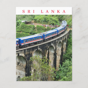 Sri Lanka Nine Arches Bridge train view postcard