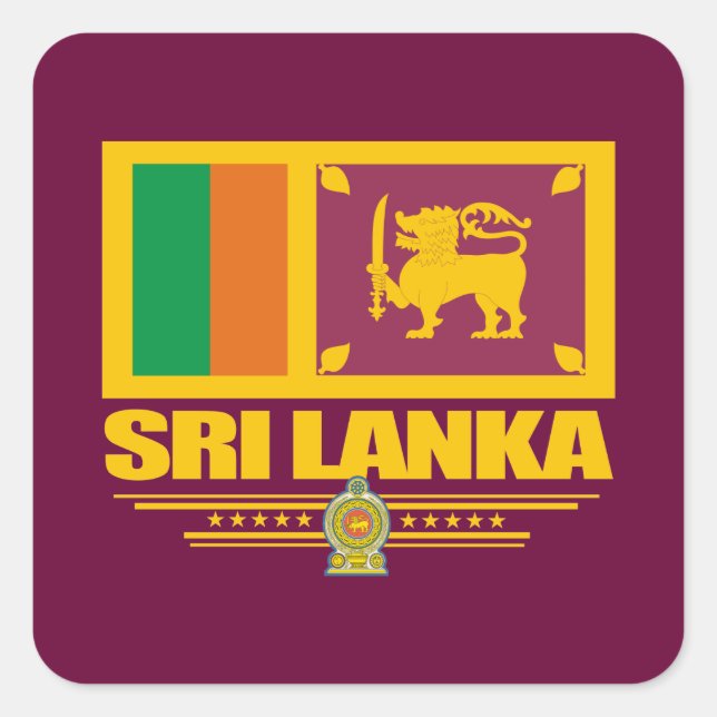 Sri Lanka Pride Square Sticker (Front)