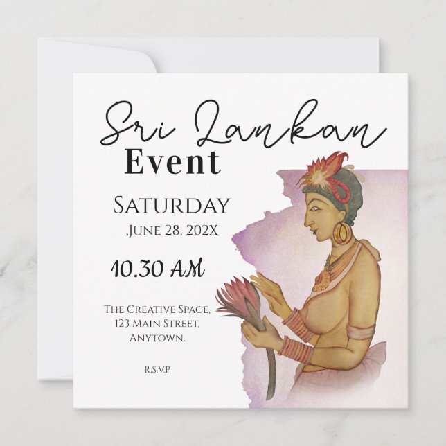 Sri Lanka  Sigiri Paintings Save The Date (Front)