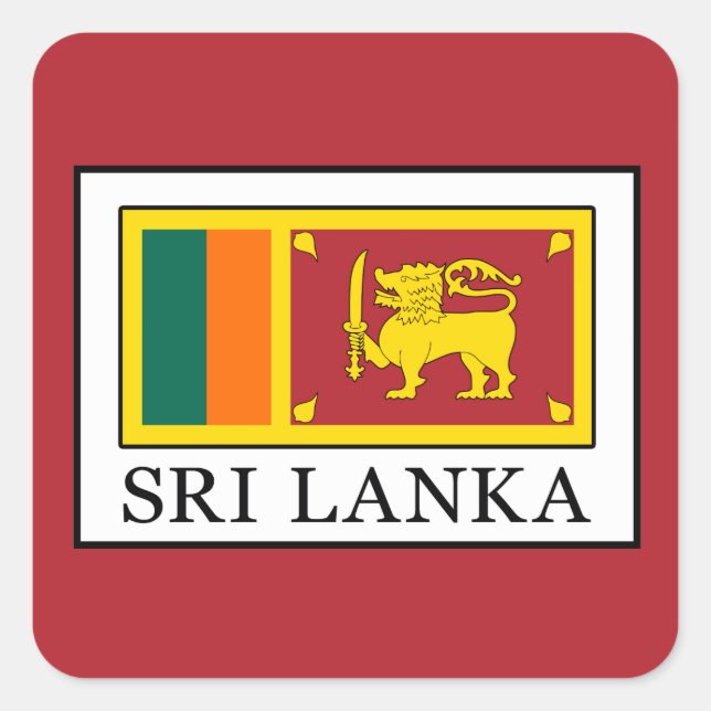 Sri Lanka Square Sticker (Front)