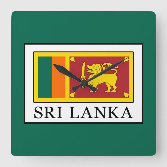 Sri Lanka Square Wall Clock (Front)