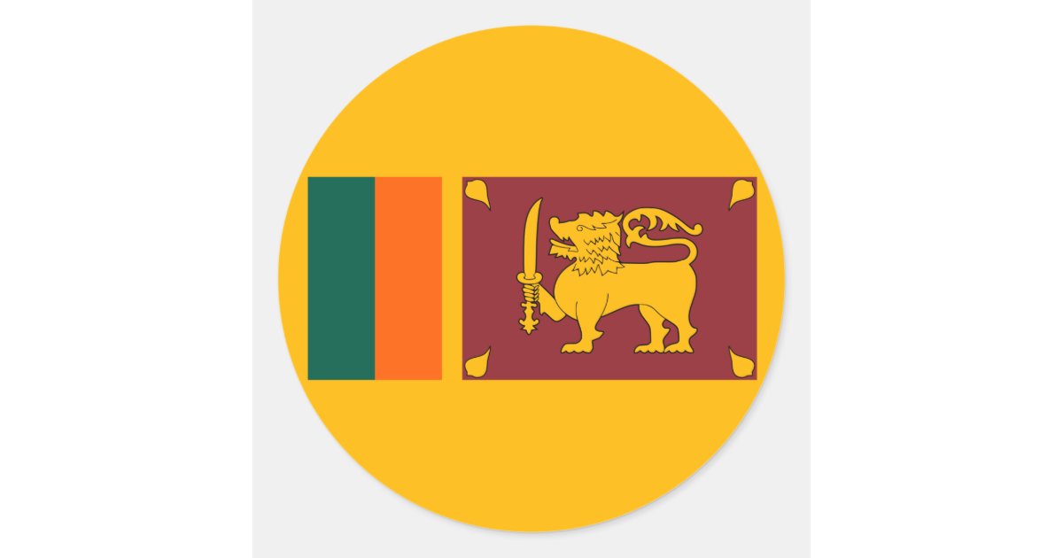 Sri Lanka Sri Lankan Flag Classic Round Sticker Zazzle