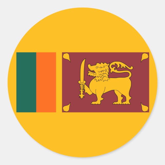 Sri Lanka – Sri Lankan Flag Classic Round Sticker (Front)